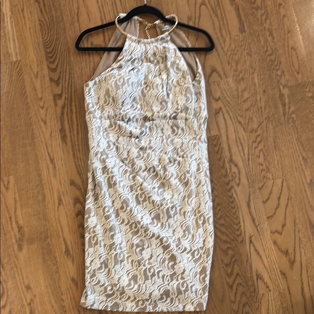 Eliza J White Cocktail Halter Dress